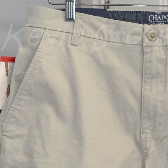 Men flat front Tan short CHAPS - Picture 2 of 6